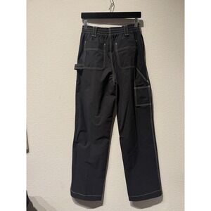 URBAN OUTFITTERS Women's Black Nylon Skate Fit Straight-Leg Carpenter Pants SZ S